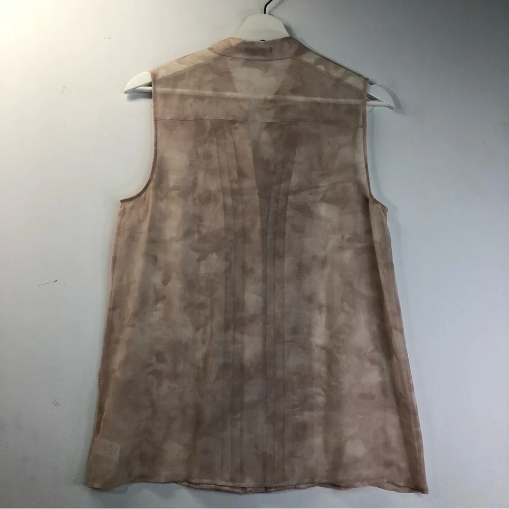 Theory Pink Sheer Silk Top Size Medium - Picture 2 of 3
